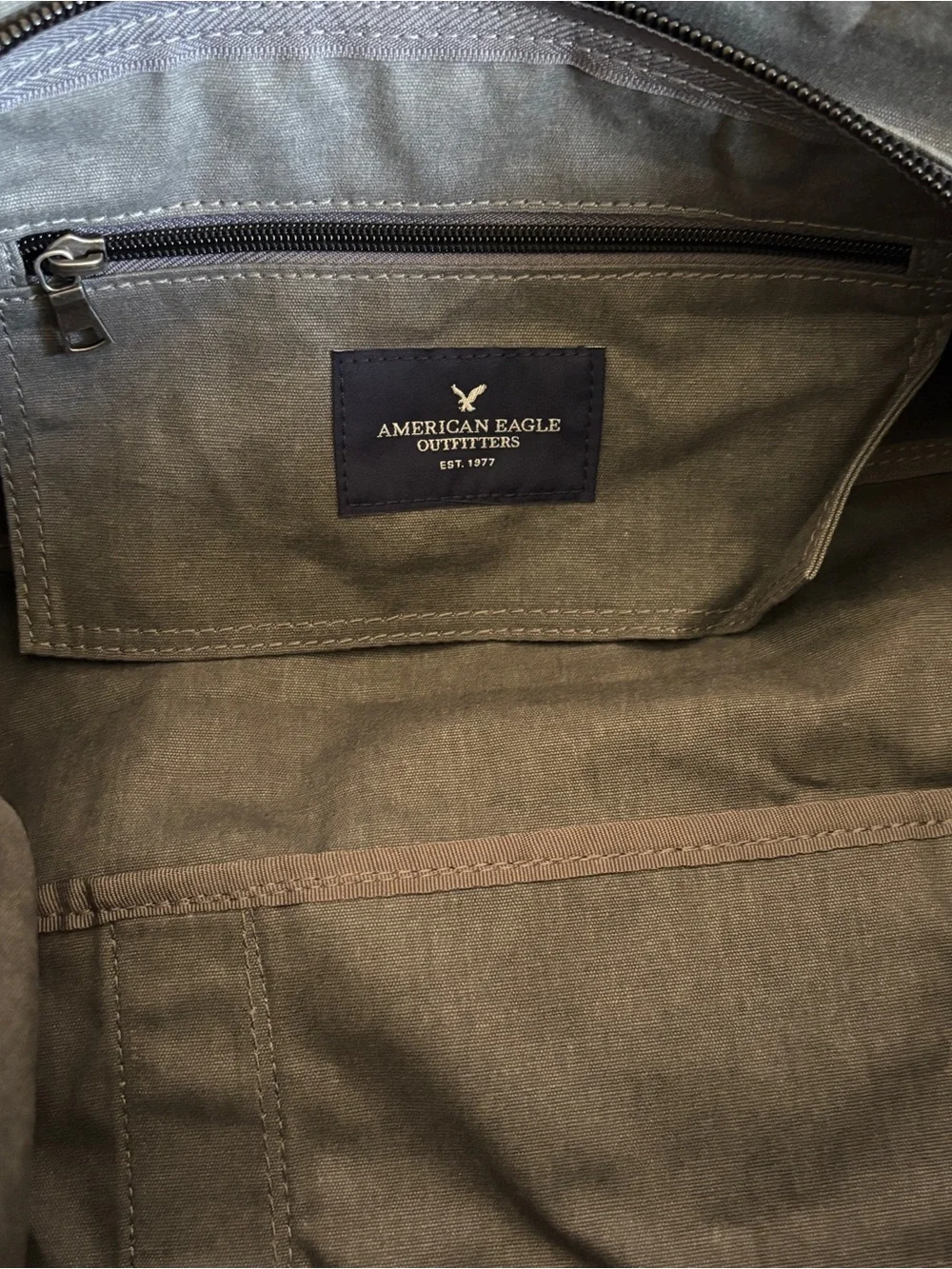 American Eagle Outfitters Charcoal Grey Canvas Duffle Bag
